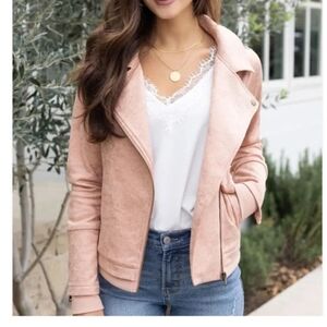 Grace & Lace Move Free Leather Like moto Jacket